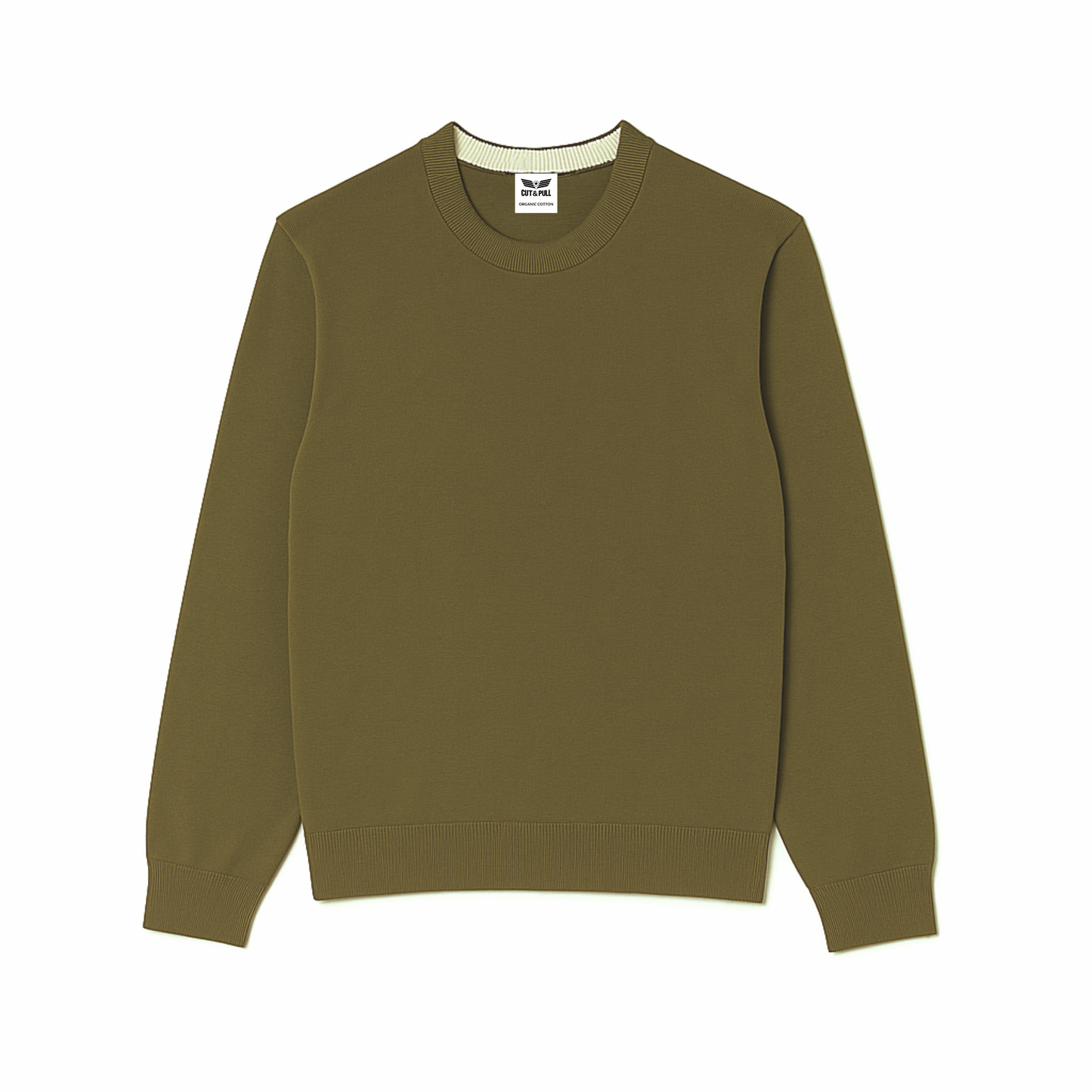 Men's Organic Cotton Crew Neck Longslevee SweatShirt
