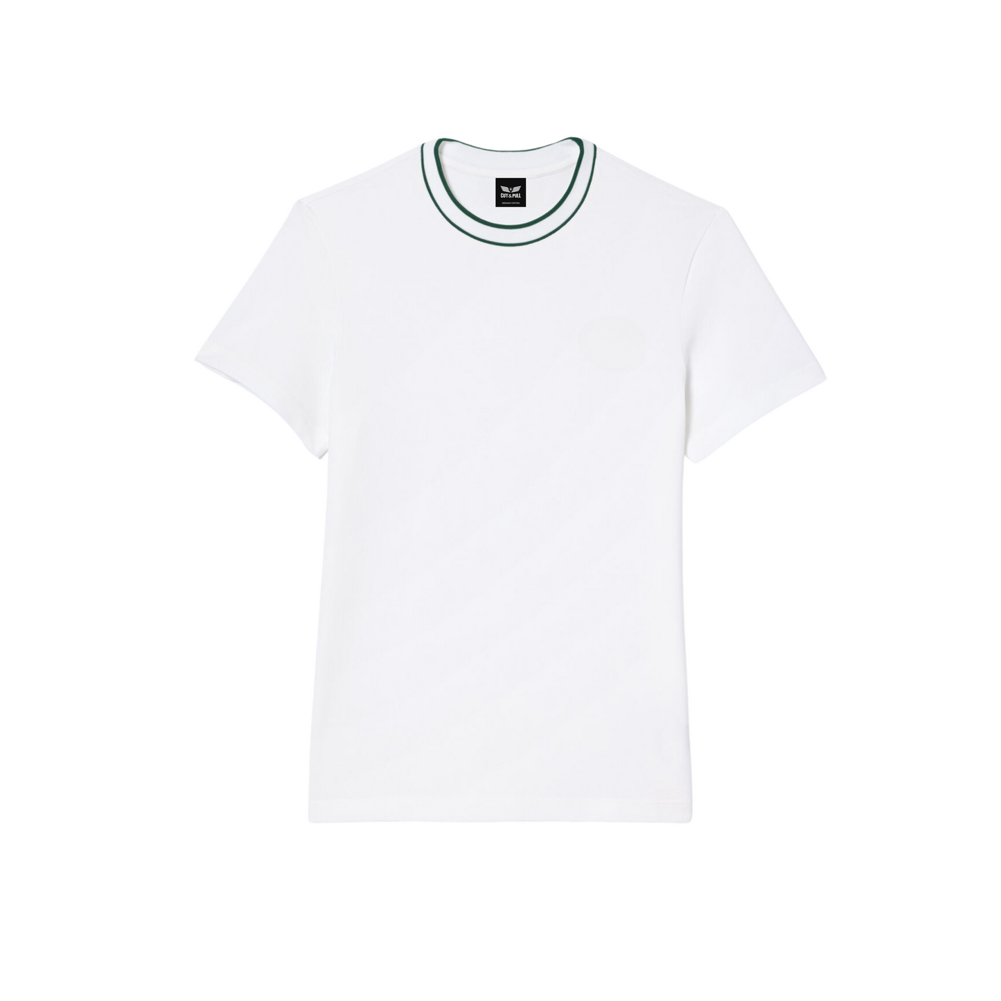 Men's Organic Cotton Crew Neck T- Shirt with Striped Collar