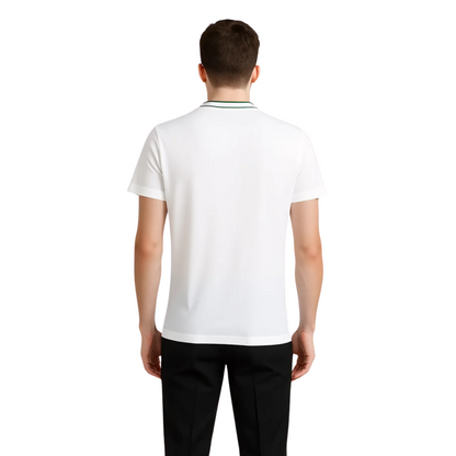 Men's Organic Cotton  Crew Neck T- Shirt with Striped Collar