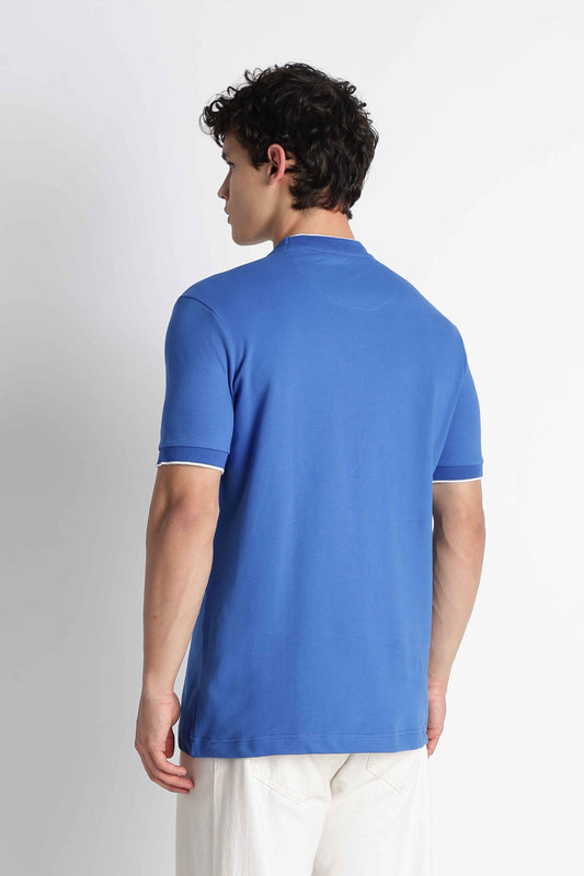 Men’s Cotton Crew Neck T-Shirt with Stripped  Collar Softskin