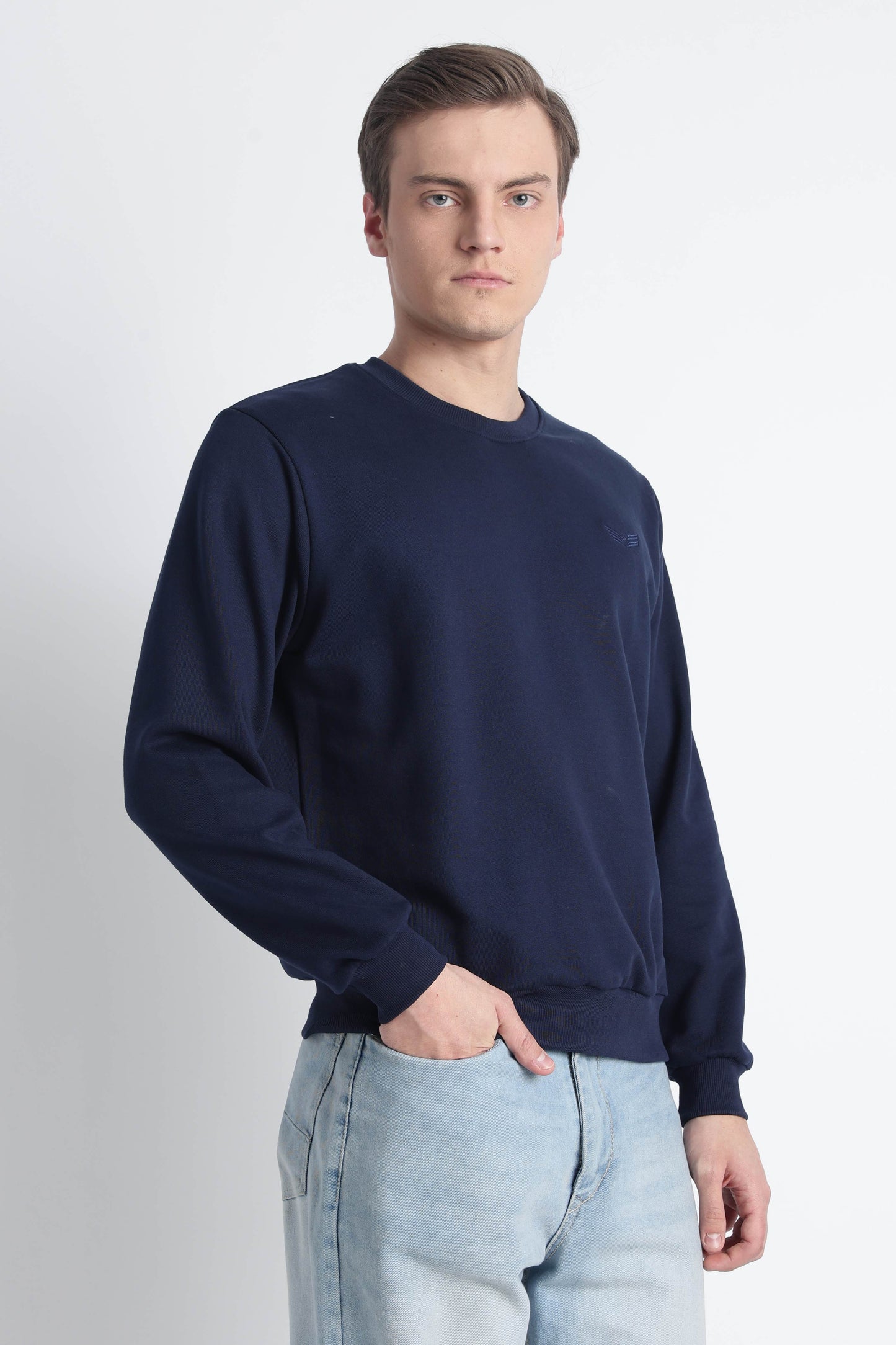 Men’s Cotton Crew Neck Longsleeve Sweatshirt Cloud Knit