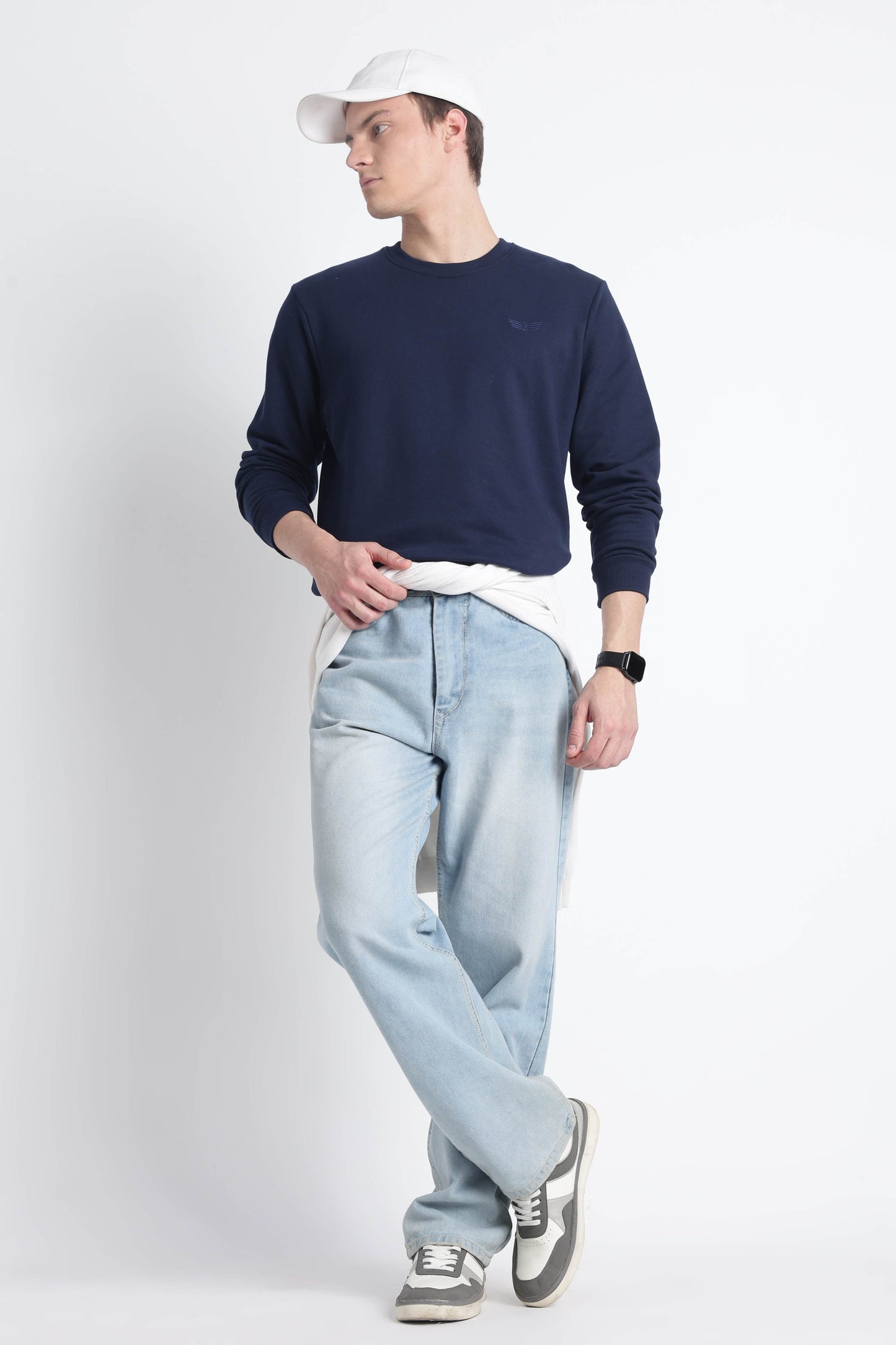 Men’s Cotton Crew Neck Longsleeve Sweatshirt Cloud Knit