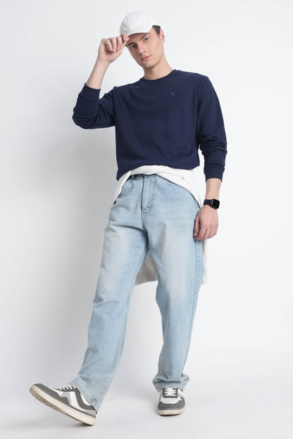 Men’s Cotton Crew Neck Longsleeve Sweatshirt Cloud Knit