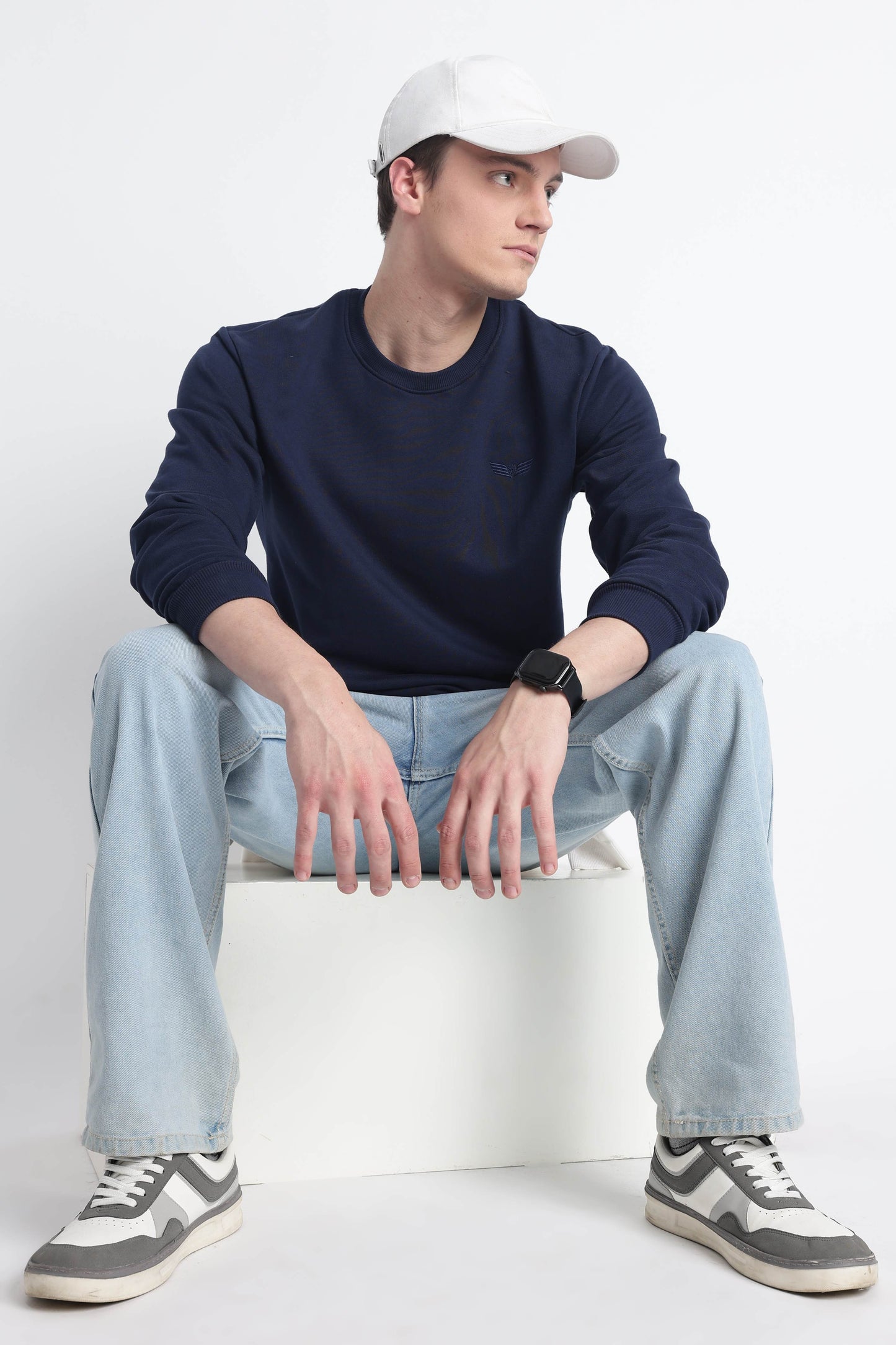 Men’s Cotton Crew Neck Longsleeve Sweatshirt Cloud Knit