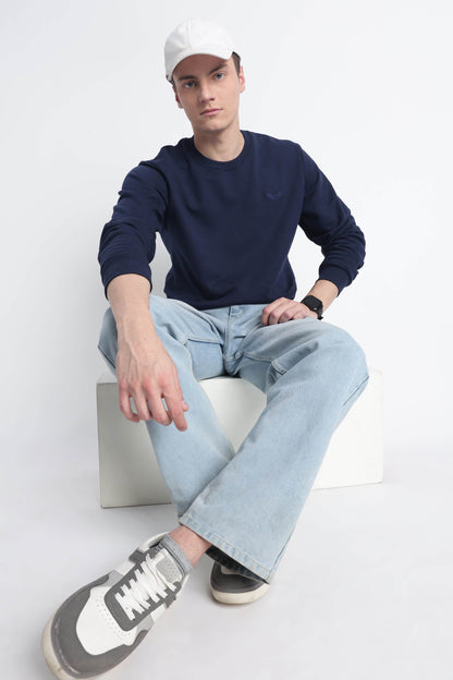 Men’s Cotton Crew Neck Longsleeve Sweatshirt Cloud Knit