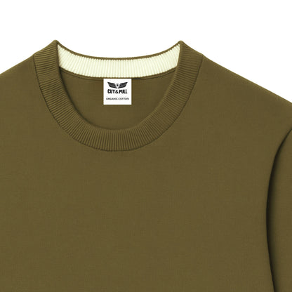 Men's Organic Cotton Crew Neck Longslevee SweatShirt